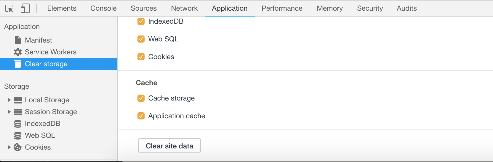 chrome clear local storage